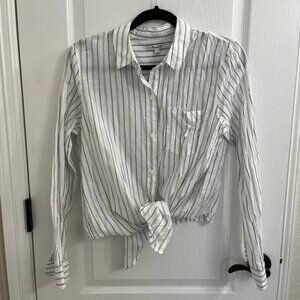 Madewell Tie-Front Shirt in Darcy Stripe